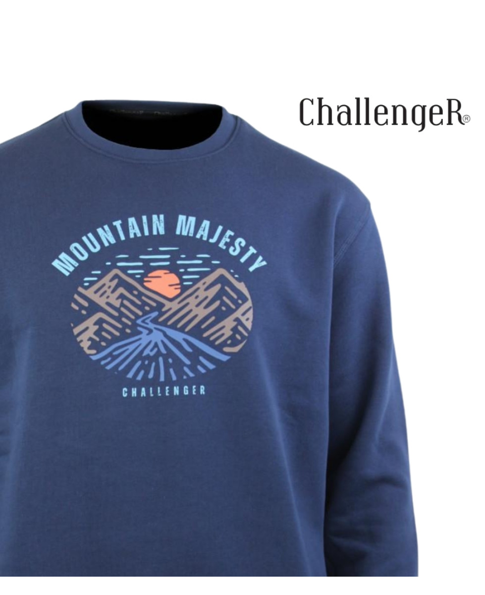 CHALLENGER PARK1 — Sweat Imprimé Marine Homme