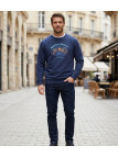 CHALLENGER PARK1 — Sweat Imprimé Marine Homme