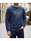 CHALLENGER PARK1 sweat col rond imprimé bleu marine pour homme