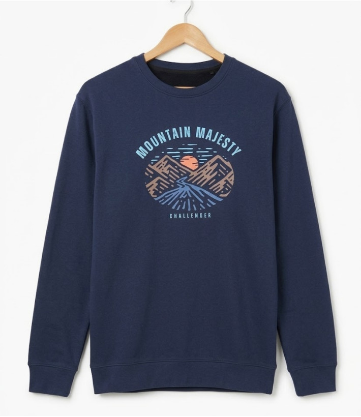 CHALLENGER PARK1 — Sweat Imprimé Marine Homme