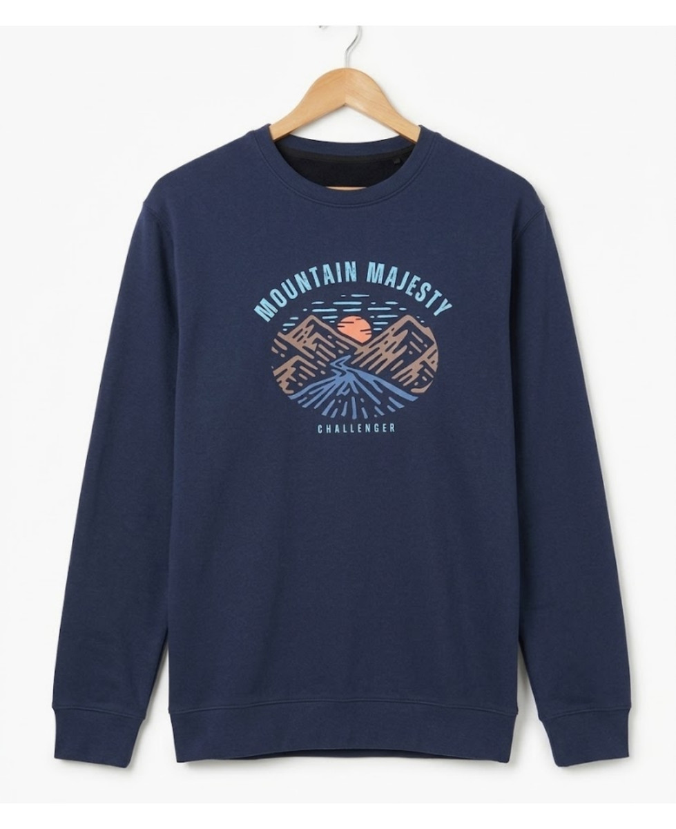 CHALLENGER PARK1 — Sweat Imprimé Marine Homme