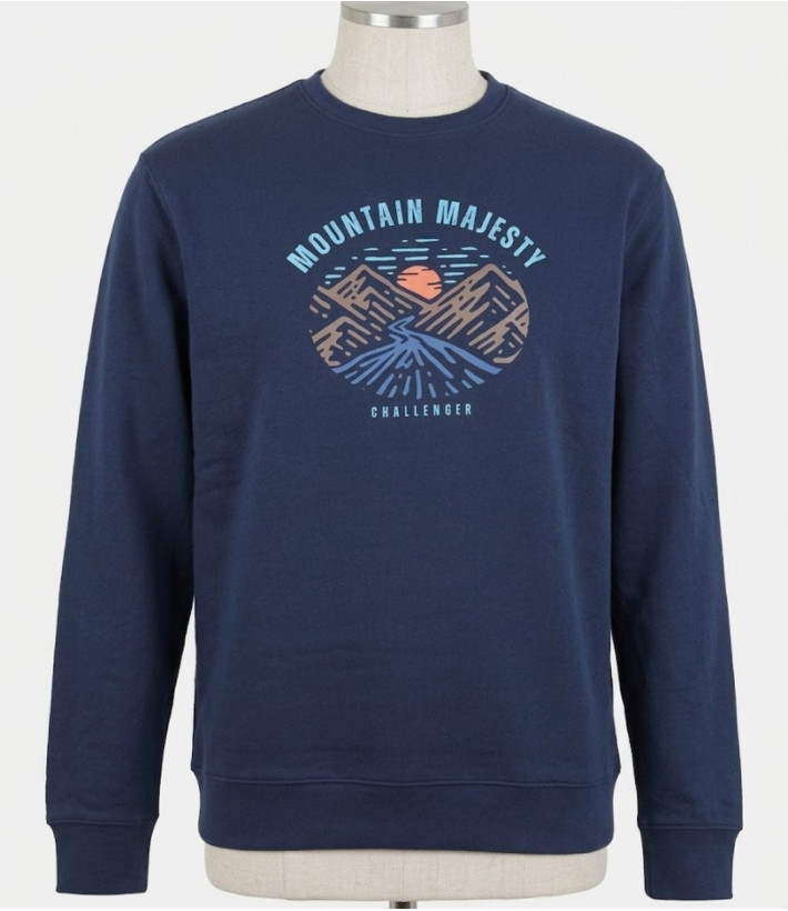 CHALLENGER PARK1 — Sweat Imprimé Marine Homme