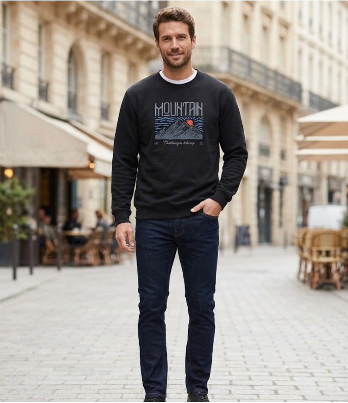 CHALLENGER PARK2 — Sweat Imprimé Noir Homme