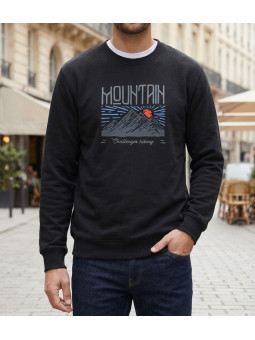 CHALLENGER PARK2 sweat col rond imprimé noir pour homme