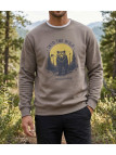 CHALLENGER PARK3 sweat col rond imprimé taupe pour homme