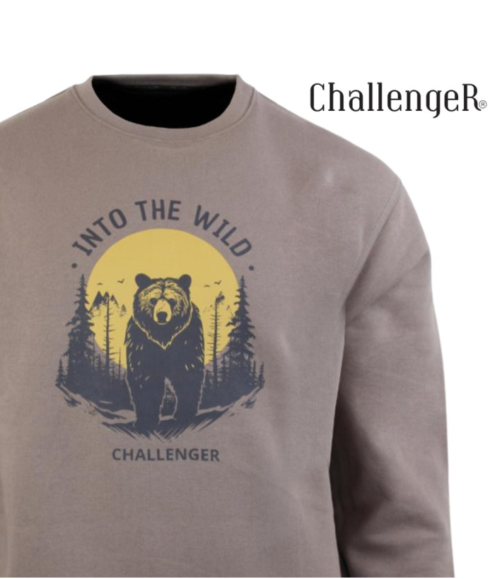 CHALLENGER PARK3 — Sweat Imprimé Taupe Homme