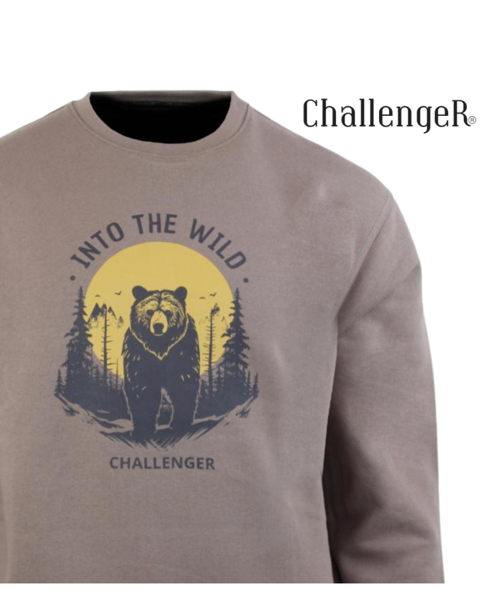CHALLENGER PARK3 — Sweat Imprimé Taupe Homme