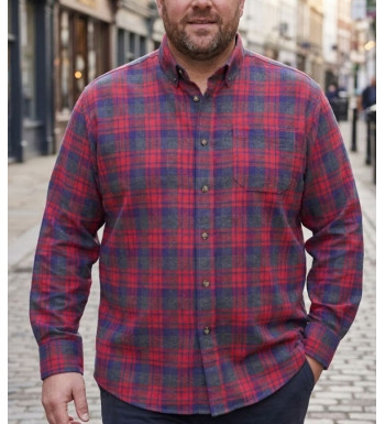 Chemise manches longues en flanelle CHALLENGER CH2002 rouge