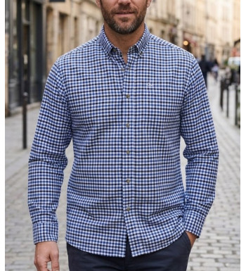 Chemise manches longues en flanelle CHALLENGER CH2022 bleue