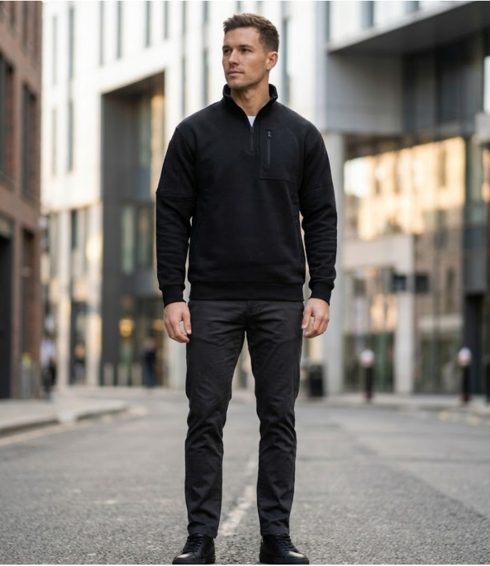 CHALLENGER PERCEVAL2 — Sweat camionneur noir résistant