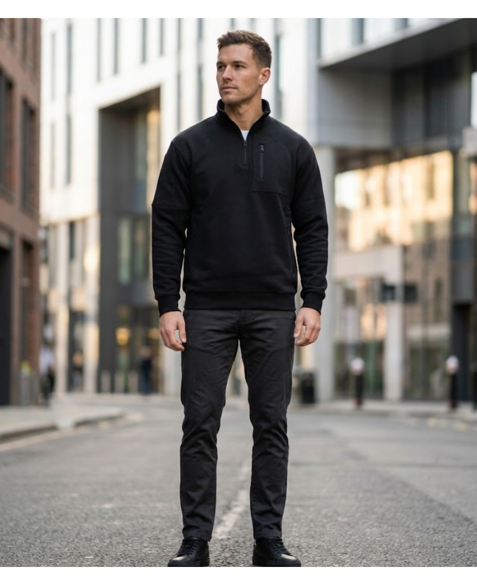 CHALLENGER PERCEVAL2 — Sweat camionneur noir résistant