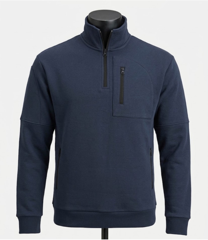CHALLENGER PERCEVAL1 — Sweat Col Camionneur Marine