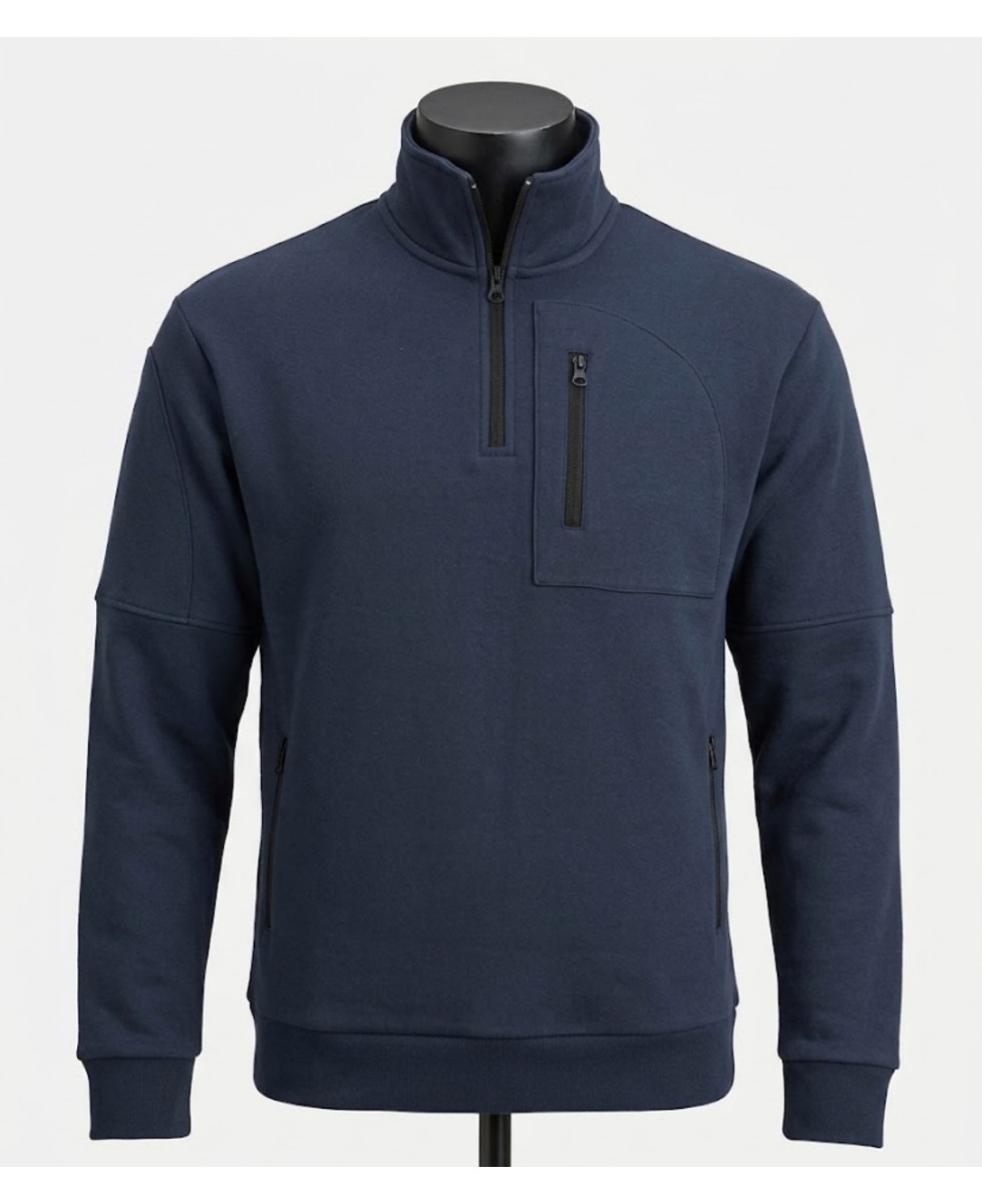 CHALLENGER PERCEVAL1 — Sweat Col Camionneur Marine