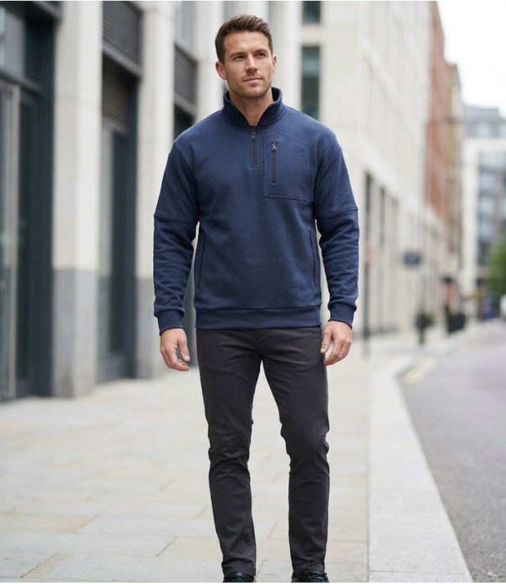 CHALLENGER PERCEVAL1 — Sweat Col Camionneur Marine