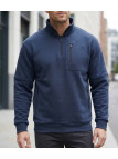 Sweat col camionneur homme CHALLENGER PERCEVAL1 bleu marine avec 4 poches zippées