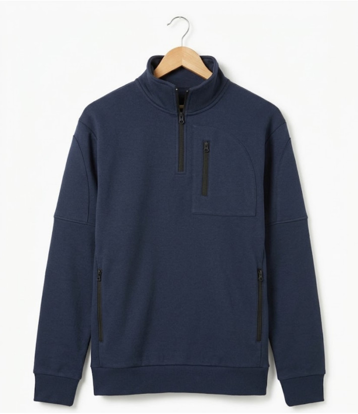 CHALLENGER PERCEVAL1 — Sweat Col Camionneur Marine