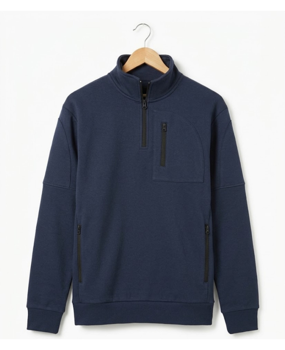 CHALLENGER PERCEVAL1 — Sweat Col Camionneur Marine