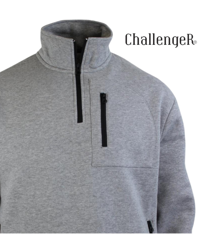CHALLENGER PERCEVAL3 — Sweat Col Camionneur Gris