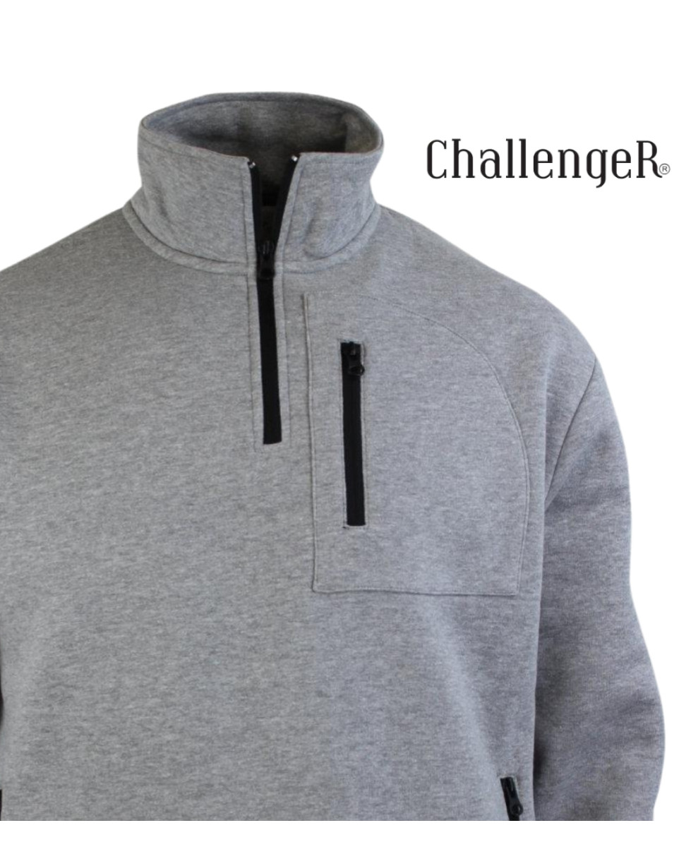 CHALLENGER PERCEVAL3 — Sweat Col Camionneur Gris