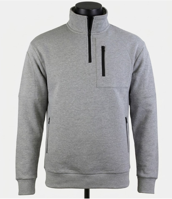 CHALLENGER PERCEVAL3 — Sweat Col Camionneur Gris