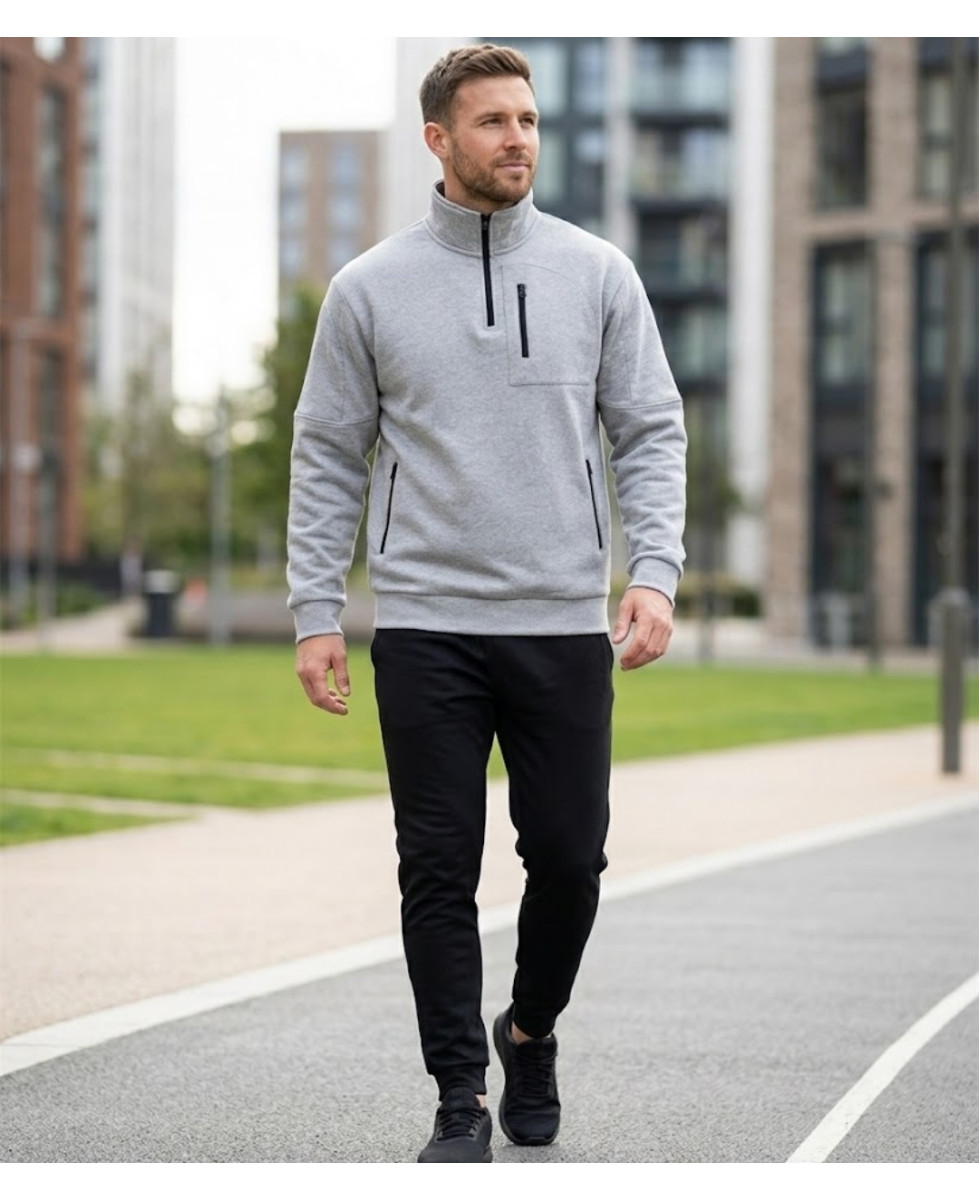 CHALLENGER PERCEVAL3 — Sweat Col Camionneur Gris