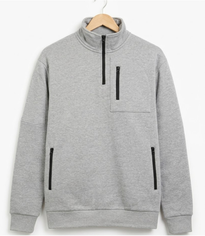 CHALLENGER PERCEVAL3 — Sweat Col Camionneur Gris