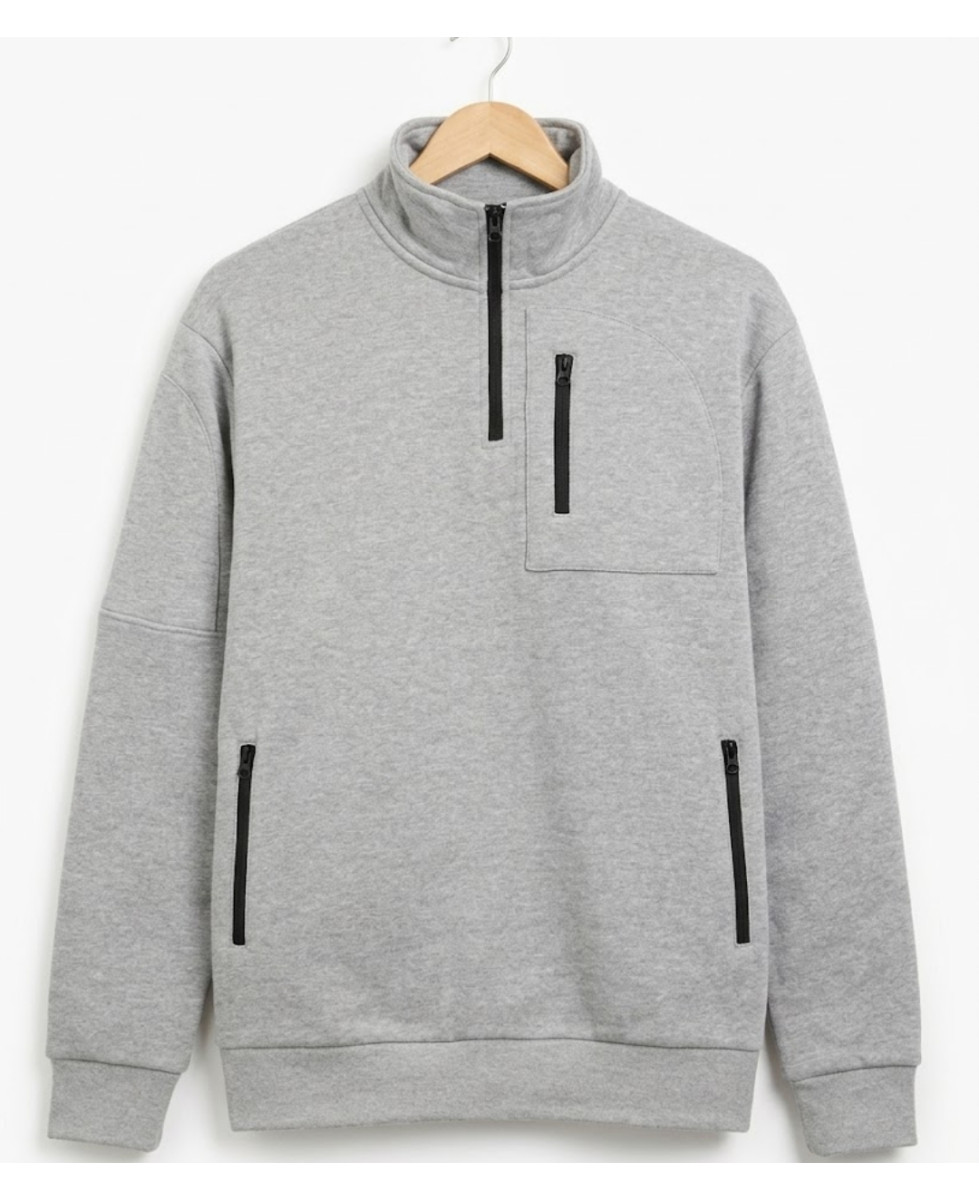 CHALLENGER PERCEVAL3 — Sweat Col Camionneur Gris