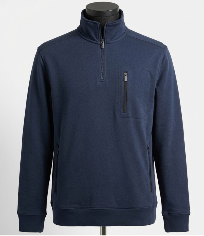 CHALLENGER PRESTON3 — Sweat Col Camionneur Marine
