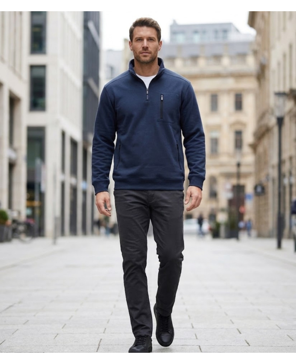 CHALLENGER PRESTON3 — Sweat Col Camionneur Marine