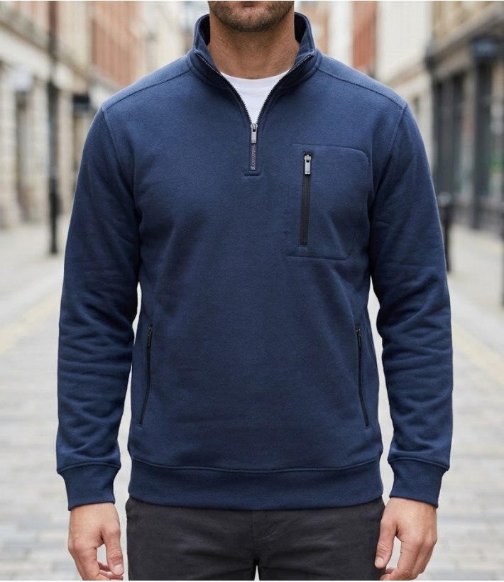 CHALLENGER PRESTON3 — Sweat Col Camionneur Marine