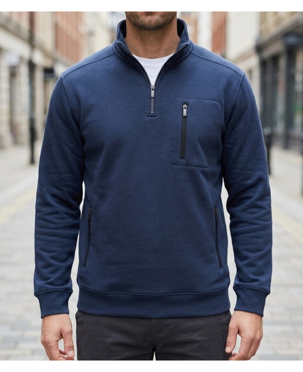 CHALLENGER PRESTON3 — Sweat Col Camionneur Marine