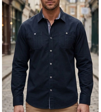 Chemise manches longues pour homme WINCHESTER TONIGHT1 noir texturé