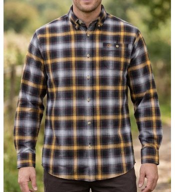Chemise manches longues à carreaux marron homme CHALLENGER TRADITION5