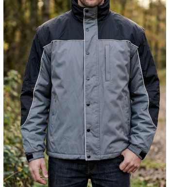 Blouson de travail imperméable à manches amovibles WORKER SH1033 coloris gris et noir