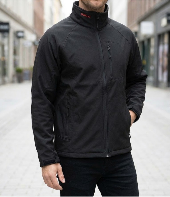 Veste softshell zippée homme OGALO SH1035 coloris noir et rouge