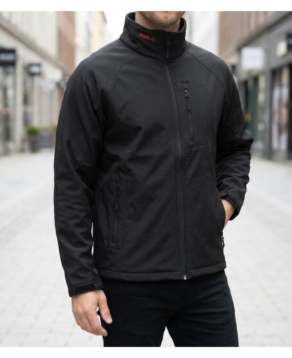 Veste softshell zippée homme OGALO SH1035 coloris noir et rouge