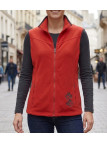 Gilet polaire sans manches MAYFLOWER SH1026 coloris orange avec fermeture zippée et broderie