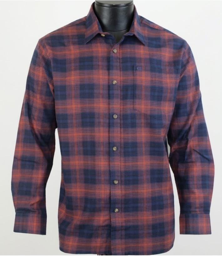CHALLENGER BACCHUS — Chemise flanelle bleu chaude