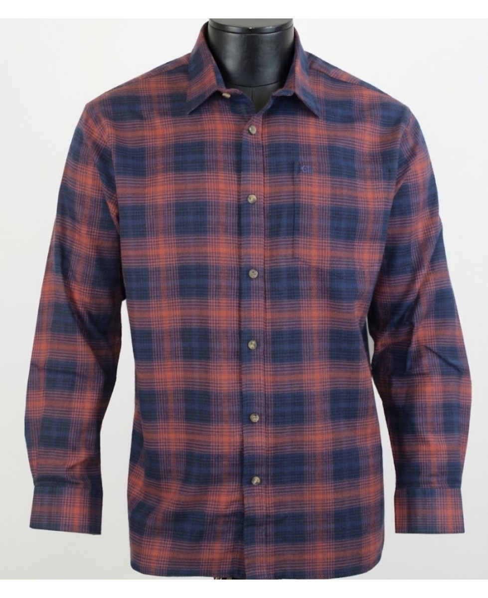 CHALLENGER BACCHUS — Chemise flanelle bleu chaude