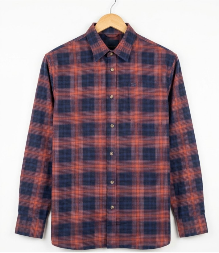CHALLENGER BACCHUS — Chemise flanelle bleu chaude