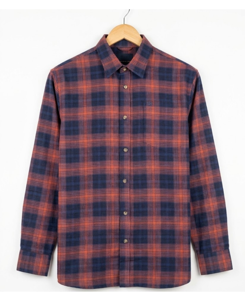 CHALLENGER BACCHUS — Chemise flanelle bleu chaude