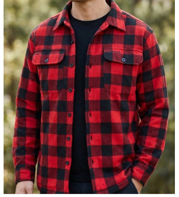Surchemise polaire homme CHALLENGER KOZAK1 matelassée à carreaux rouge et noir