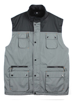 Gilet multi-poches homme WORKER imperméable gris/noir  SH1034