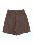 Short en lin chocolat femme – Léger, 2 poches, élégant