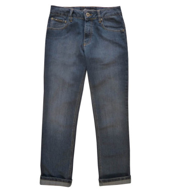 Jean femme droit 5 poches AXXANO bleu double stone used