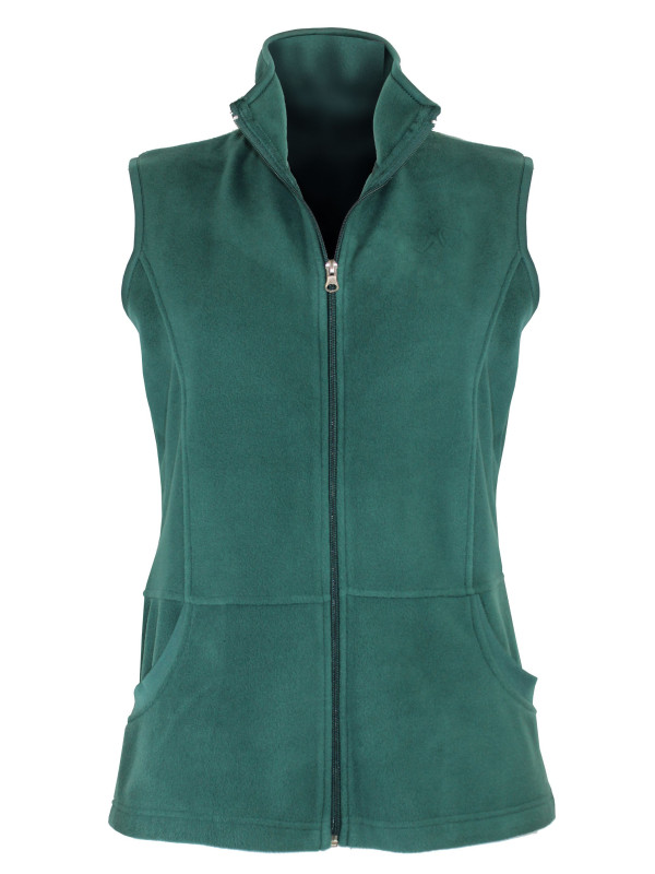 Gilet polaire femme vert – Col montant, zippé, poches pratiques