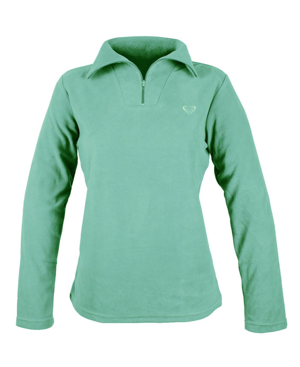 Sweat micro polaire femme vert d’eau – Léger, chaud, zippé