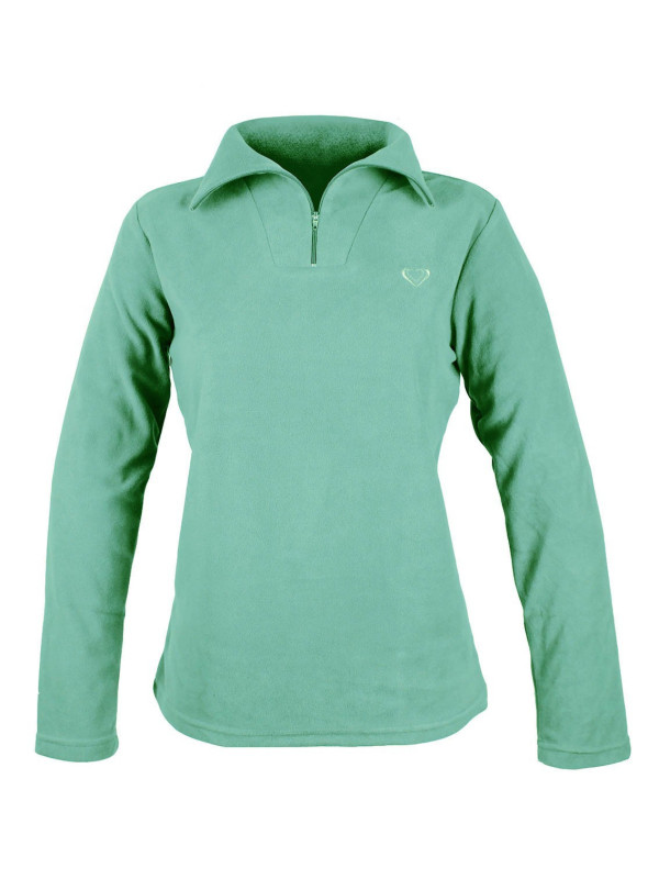 Sweat micro polaire femme vert d’eau – Léger, chaud, zippé