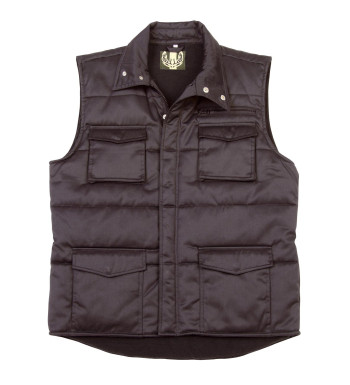 Gilet Trucker homme noir matelassé multi-poches LEDERTYS P500