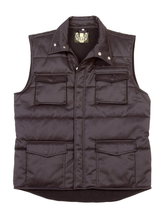 Gilet Trucker homme noir matelassé multi-poches LEDERTYS P500